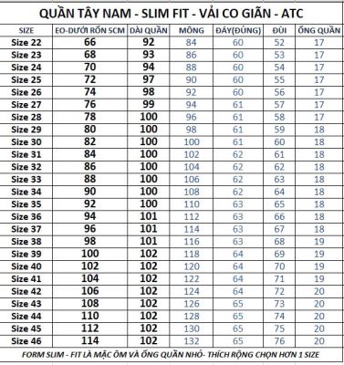 QUẦN TÂY NAM - VẢI KAKI THUN ATC - CO GIÃN - DÀY MƯỢT