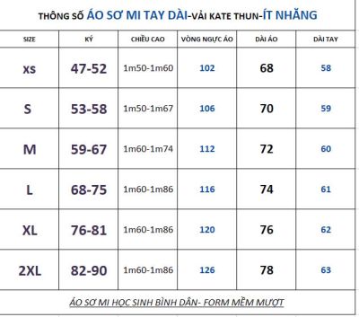 ÁO SƠ MI NAM - TAY DÀI - VẢI KATE THUN - MƯỢT MÁT