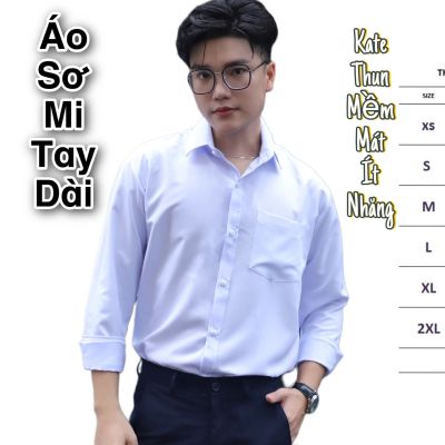 ÁO SƠ MI NAM - TAY DÀI - VẢI KATE THUN - MƯỢT MÁT