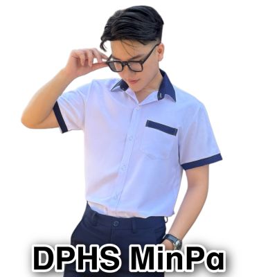 ÁO SƠ MI NAM CẤP 123 - PHỐI XANH ĐEN - VẢI KATE THUN - MỀM MÁT KHÔNG XÙ LÔNG - ÍT NHĂNG