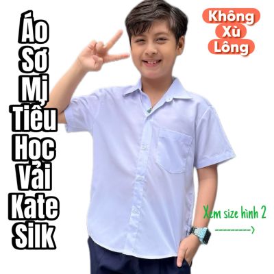 ÁO SƠ MI NAM - TIỂU HỌC - NGẮN TAY - VẢI KATE SILK - ĐỨNG FORM - MÁT