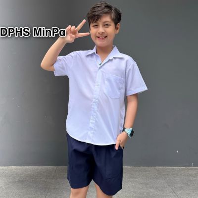 ÁO SƠ MI NAM - TIỂU HỌC - NGẮN TAY - VẢI KATE SILK - ĐỨNG FORM - MÁT