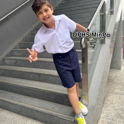 ÁO SƠ MI NAM - TIỂU HỌC - NGẮN TAY - VẢI KATE SILK - ĐỨNG FORM - MÁT