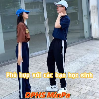 QUẦN THỂ DỤC 3 SỌC - MÀU ĐEN - VẢI POLY - CÓ GIÃN 4 CHIỀU