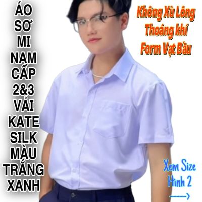 ÁO SƠ MI NAM - NGẮN TAY - VẢI KATE SILK - ĐỨNG FORM - MÁT