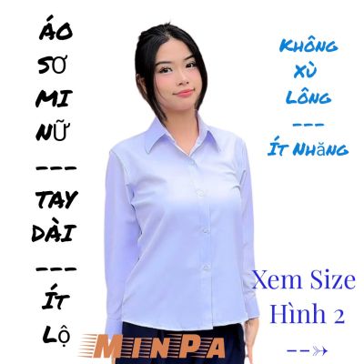ÁO SƠ MI NỮ - TAY DÀI - VẢI KATE THUN - MƯỢT MÁT