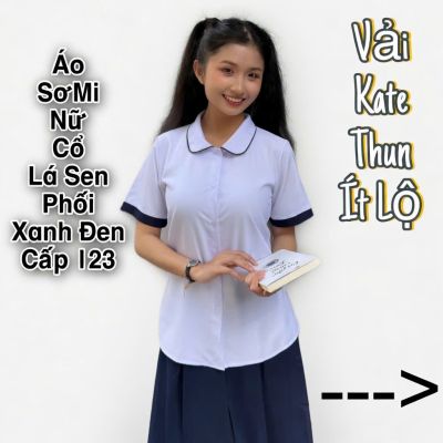ÁO SƠ MI NỮ - CỔ LÁ SEN - VẢI KATE THUN - MƯỢT MÁT - KHÔNG XÙ LÔNG