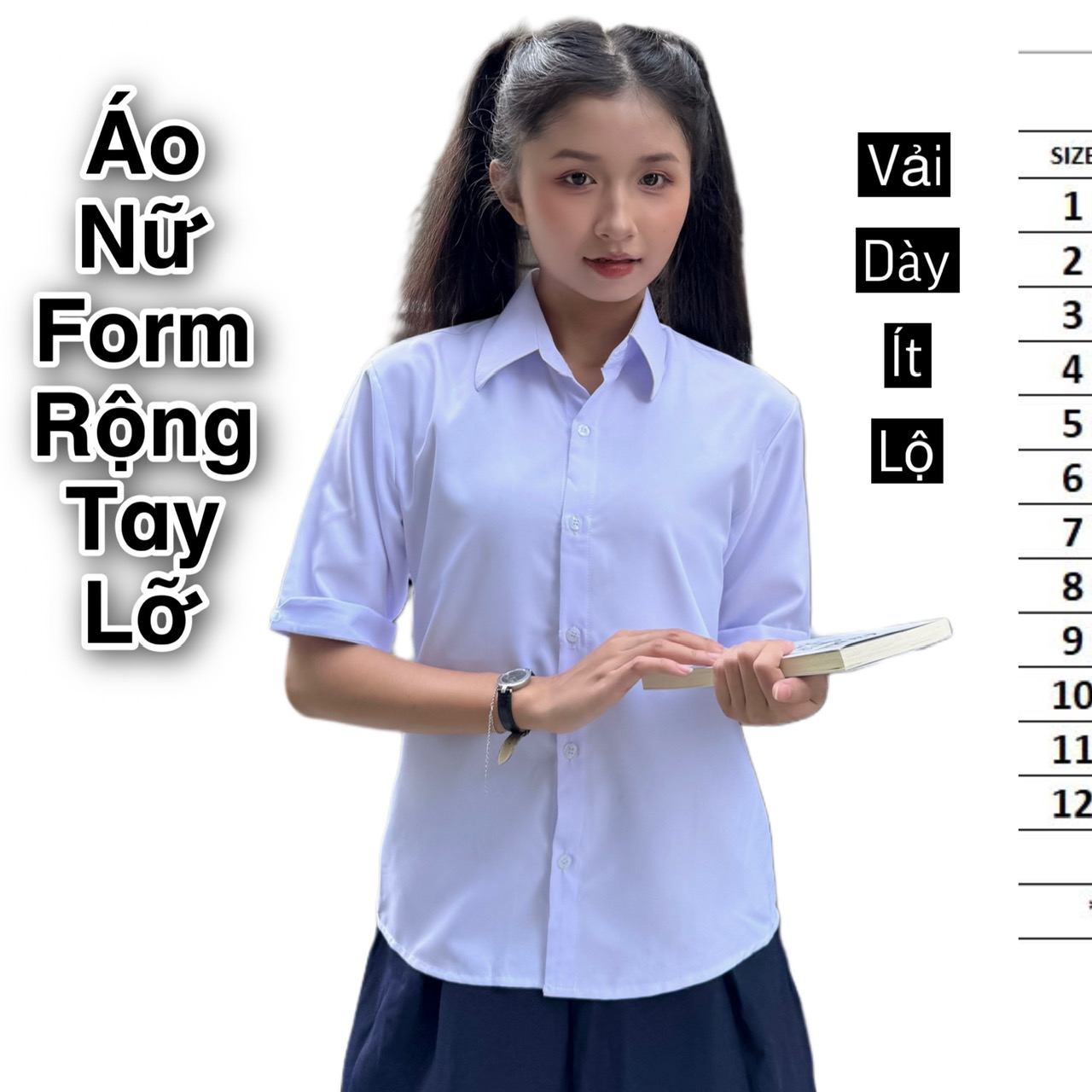 ÁO SƠ MI NỮ - TAY LỠ - VẢI KATE THUN - MƯỢT MÁT