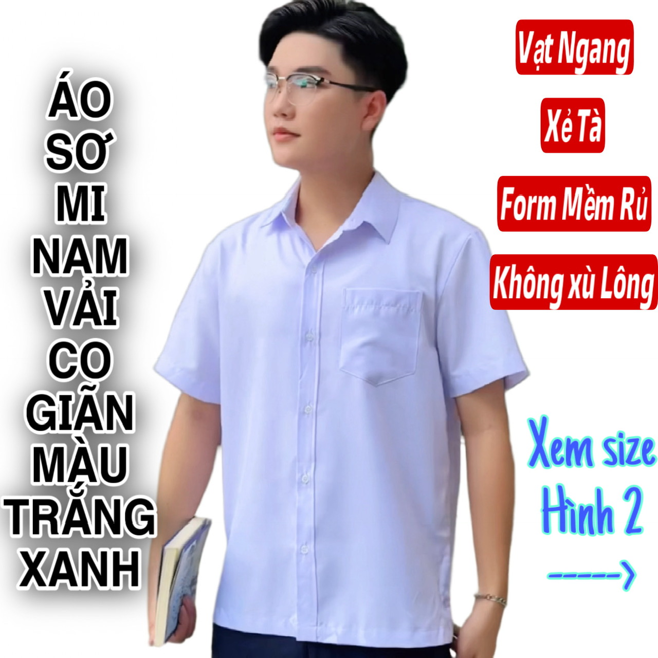 ÁO SƠ MI NAM-VẠT NGANG- XẺ TÀ