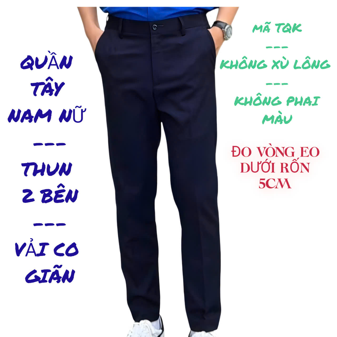QUẦN TÂY NAM - THUN 2 BEN - VẢI KAKI THUN ATC - CO GIÃN - DÀY MƯỢT